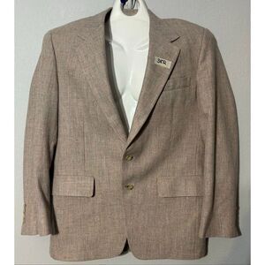 Christian Brooks Bond’s USA Beige Herringbone Sport Coat Blazer 38R Vintage